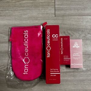 Tanceuticals Luxury Express Mousse + Face Serum Kit + spf drops